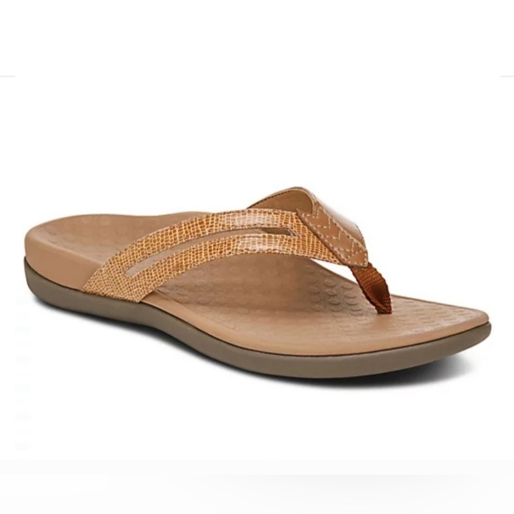 Vionic Lizard Embossed Thong Sandals - Tide Kalise